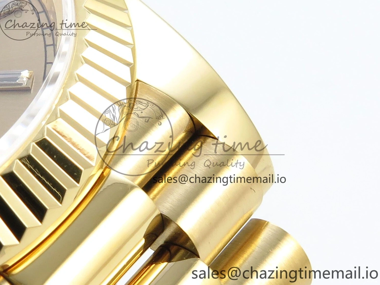 MiroTime 0129 Contemporary Day Date 128238 36mm YG KF 1:1 Best Edition YG Crystal Dial On President Bracelet A2836 (Gain Weight) 646